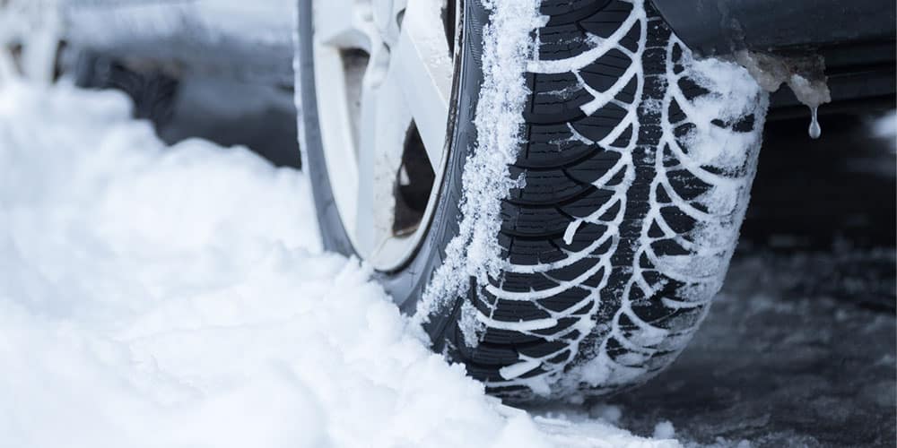 Tires on the snow